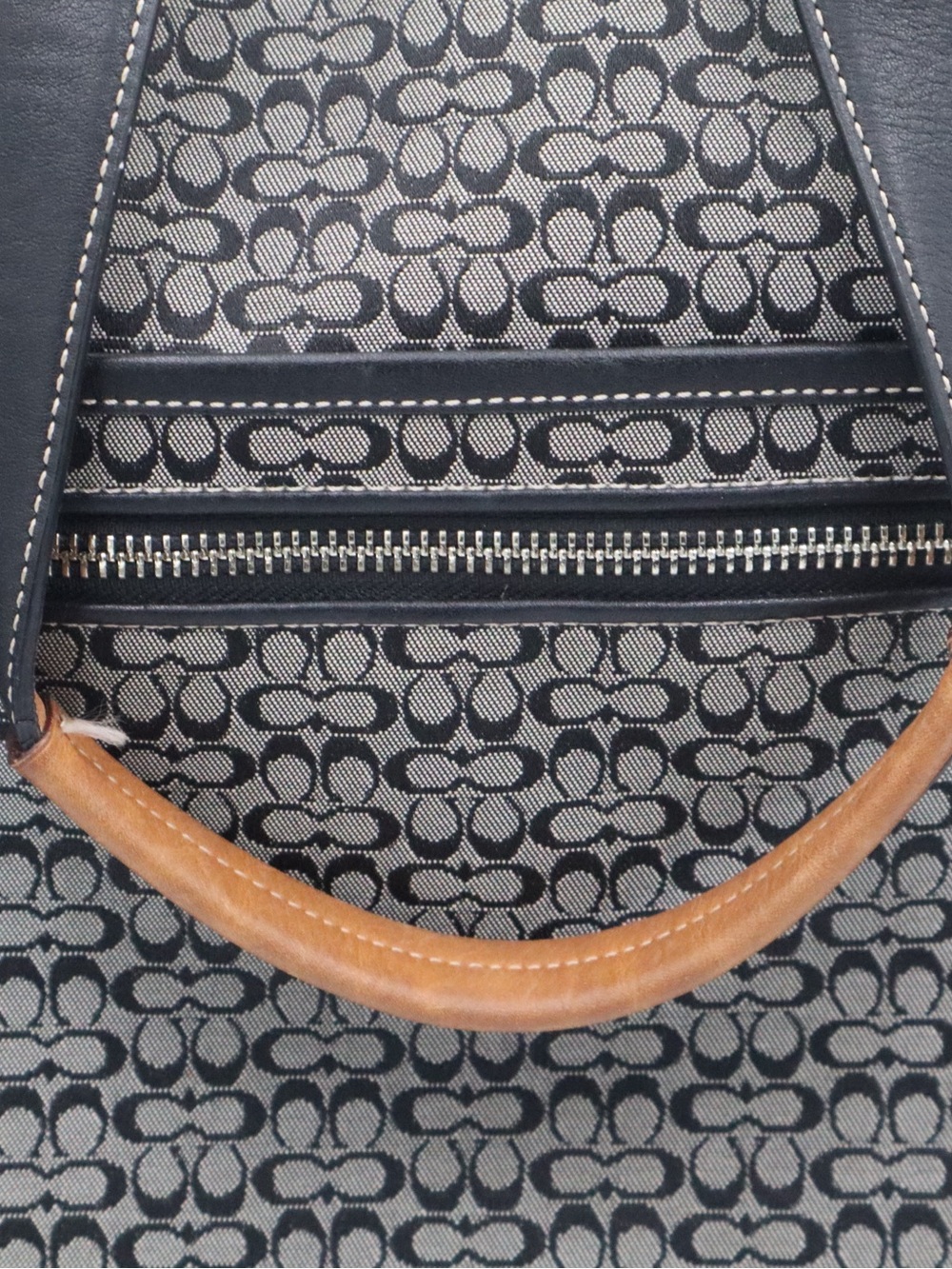 Coach Black with a touch of brown leather Signature Diaper Bag - Picture 3 of 14